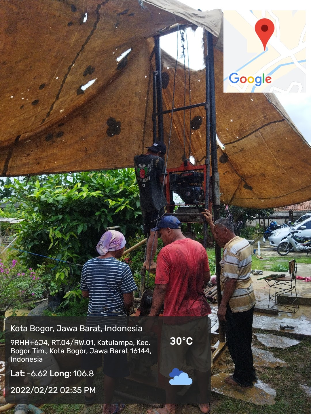 Bor sumur di Katulampa, kota Bogor